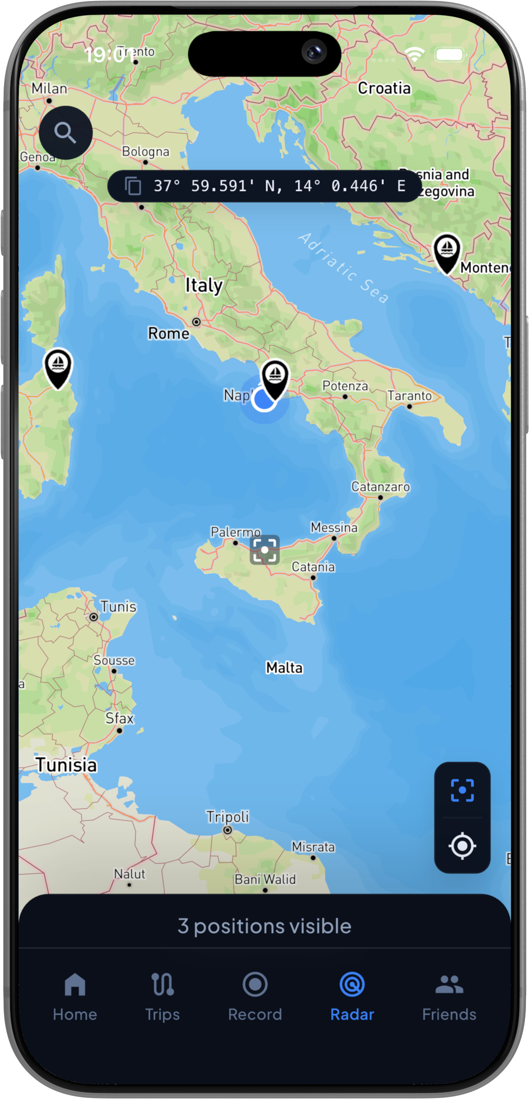 The Radar, overall map view